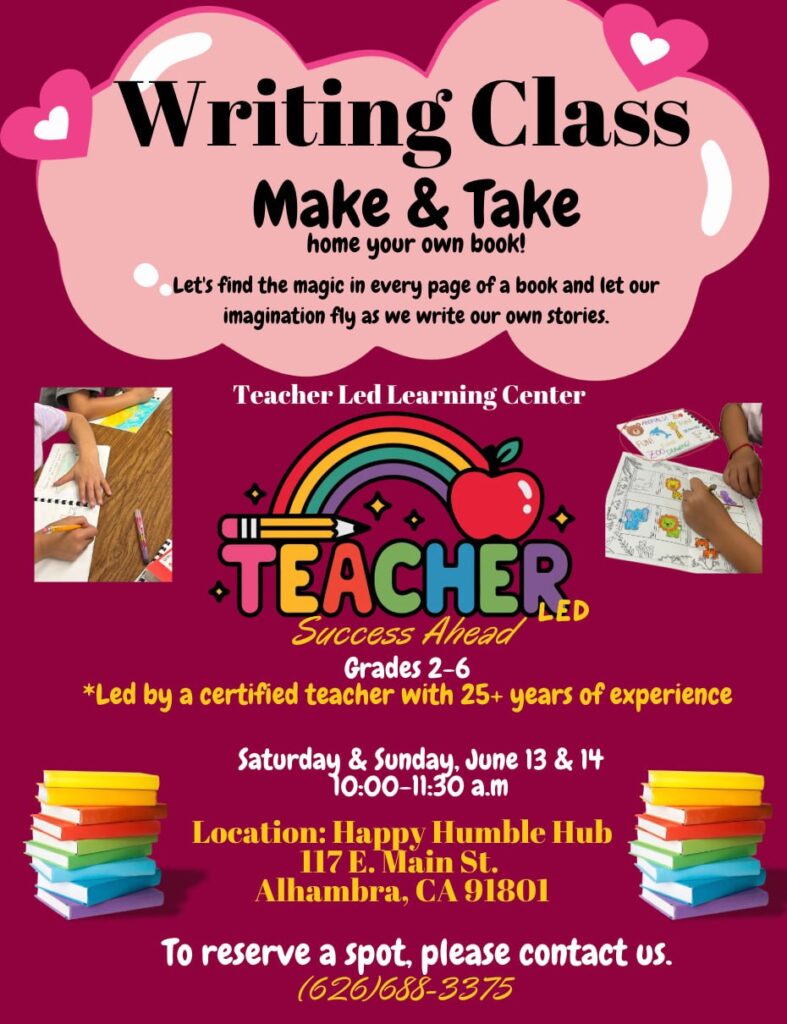 Writing Class Make & Take flyer